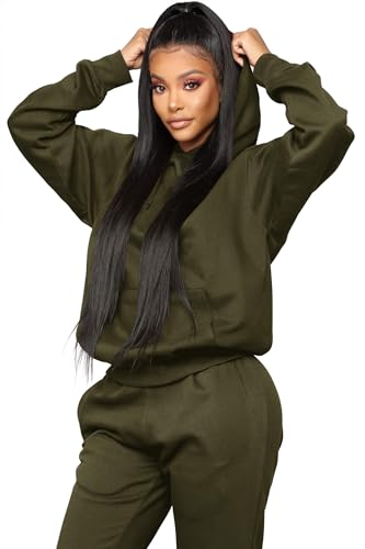 CLOCOR Women 2 Piece Outfits Sweatsuit Oversized Hoodie and Jogger Sweatpants Tracksuit Sweat Matching Set3