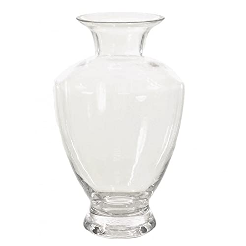 AngraveHome Round Elegant Clear Glass Flower Vase Jar Home Decoration Decor Ornament (24cm)