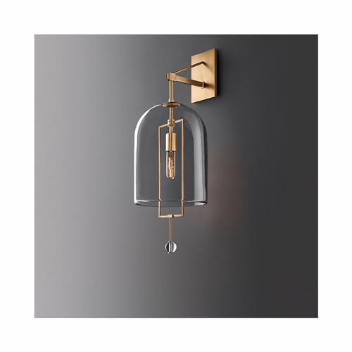 Lámpara de Pared de Cobre con diseño de carillón de Viento, Aplique de Pared con Pantalla de Vidrio Transparente, Moderna lámpara de Pared para Sala de Estar, decoración del hogar