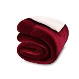 NANPIPER Baby Sherpa Blanket,Warm Toddler Throw Blanket,Soft Newborn Fleece Blanket for Winter (Wine Red,30x40 inches)