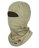 TICOMELA FR Face Mask Balaclava Flame Resistant Hood CAT2 Arc Rated | Welding Safety Cover Hood, One Size Protective Workwear Khaki