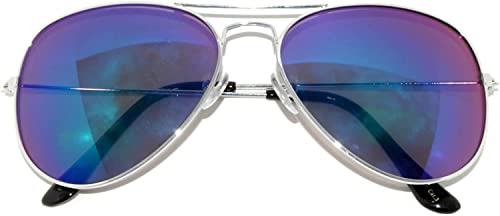 Image of OWL Aviator Sunglasses Mens Womens Metal Frame Assorted Mirrored, Smoke, Tinted Lens Colors