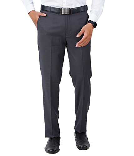 Image of Mc Henry Men's Regular Fit Wrinkle Free Stretchable Formal Trousers for Men