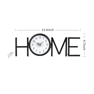 Vintage Small Desk Clock Black Metal Table Clock Battery Operated Silent Mantel Clock with Home Letter for Bedroom Living Room Home Office