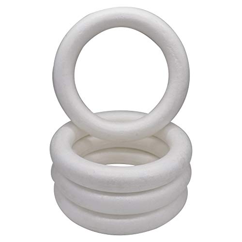 Crafare 11.8 Inch Foam Wreath Forms 4 Pack Round Foam Rings for Crafts Making DIY Projects Christmas Holiday Holiday Decorations