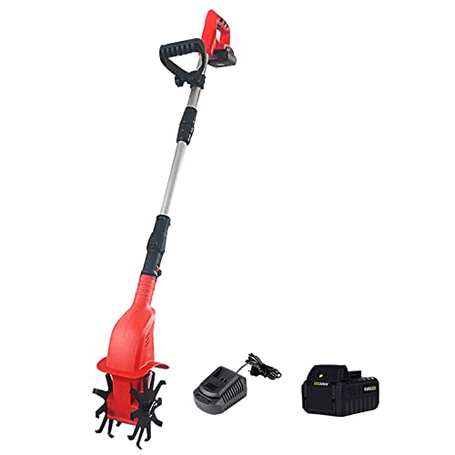 Motocultivador a batería 20V y 4000mAh para remover la tierra del césped en jardines domésticos