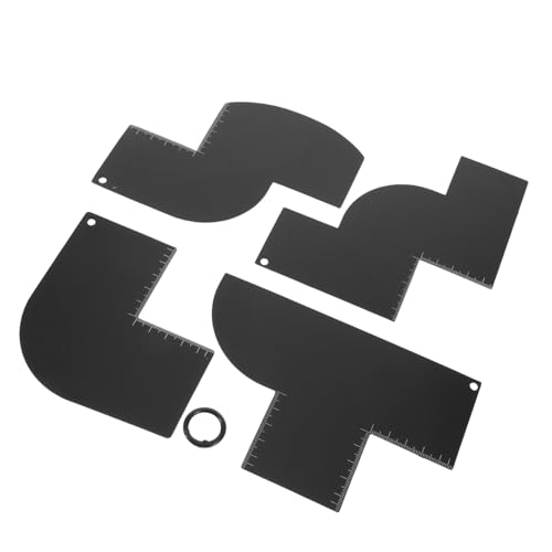 Healvian Modellante Capelli con Righello Integrato Kit Riutilizzabile per Definizione Contorno Barba e Capelli Strumenti Barber per Taglio e Sfumatura Precisa Uomo