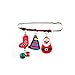 KEWEIT Bonito broche de Navidad con diseño de muñeco de nieve, campana, alce, Papá Noel, bola de peluche, colgante antivacío, accesorio, Metal,