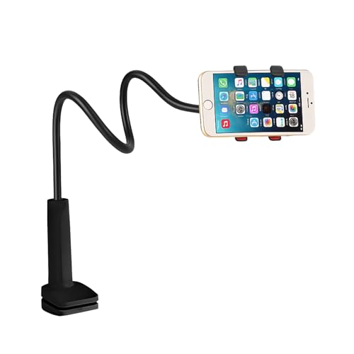 Horktrust Support téléphone avec col de Cygne de, Support Smartphone, Support Téléphone avec Col de Cygne Flexible, Support de téléphone Portable pour Table, Noir