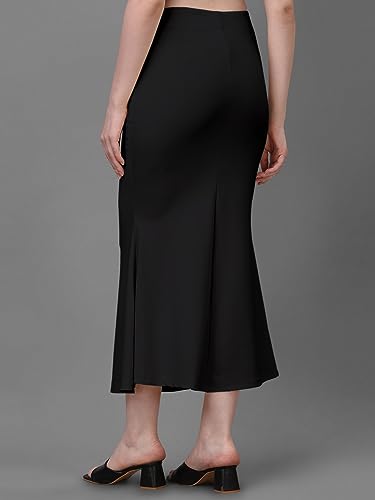 Image of Women's Saree Shapewear Petticoat, Cotton Blend Stretchable Mermaid Skirt, High Waist Tummy Control, Smooth Curve Fit with Adjustable Drawstring