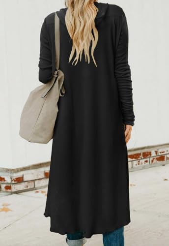 Alaster Queen Women's Hooded Long Cardigans Open Front Long Sleeve Lightweight Cardigan for Women with Pockets3