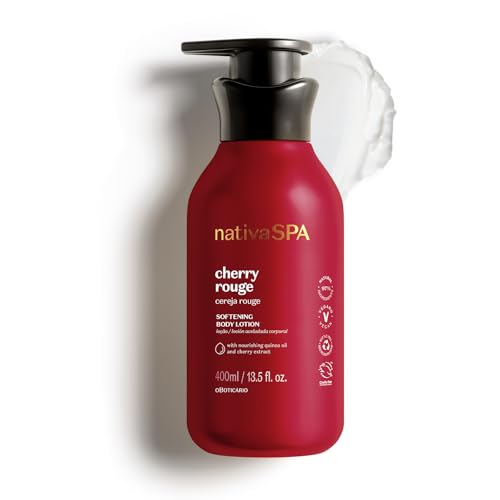 O Boticário Nativa SPA Cereza Rouge Loción Corporal para Mujer, Crema Hidratante Perfumada con Gotas de Quinoa y Extracto de Cereza, Hidratación Profunda para Piel Seca, 400 ml