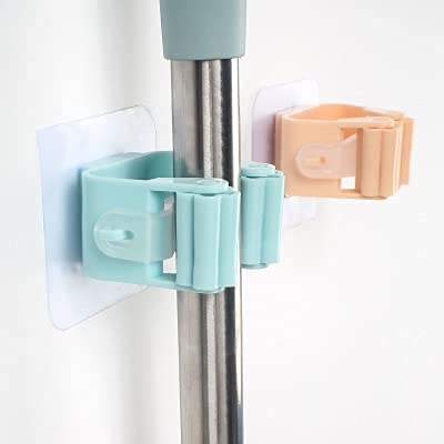 VIEWIDE Mop and Broom Holder Multicolor Plastic Wall Mounted Magic ...