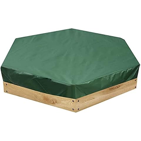 XHDZSW Sandbox Cover Hexagon Waterproof Sand Pit Cover Dustproof Protection ,Sandbox Cover , with Drawstring Waterproof Dustproof UV Protection (Green,140 x 110 cm) Cover