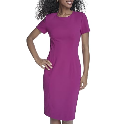 Image of Calvin Klein Women's Seamed Scuba Crepe Sheath Dress