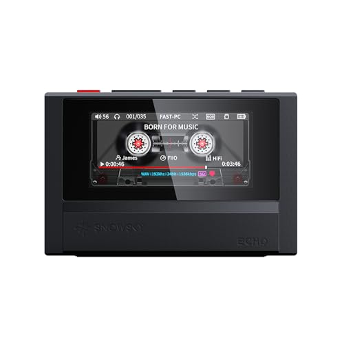 FiiO Echo Retro Hi-Res digitaler Audio-Player Dual-DAC Bluetooth Musik-Player 4 4 mm symmetrischer Ausgang Farbbildschirm tragbares DAP (schwarz)