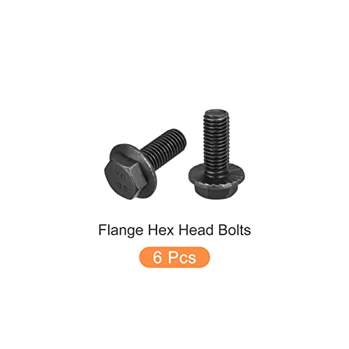 Image of METALLIXITY Flanged Hex Head Bolts (M12x30mm) 6pcs, Hexagon Serrated Flange Bolt Fully Thread Screw - for House Construction Hardware Fasteners