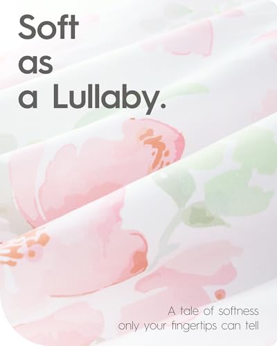 Image of Pack N Play Sheets Girl, TotBasic Floral Mini Crib Sheets Fitted, Premium Jersey Knit Pack and Play Sheets, Stretchy Play Yard Sheets for Pack and Play Mattress, 2 Pack (Pink Floral)