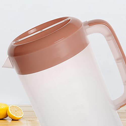 Jucoan 2 Pack 1 Gallon Plastic Pitcher with 3 Ways Lid, Large Gallon Water Ice Tea Pitcher with Handle Measurement for Party Outdoor, Freezer/Dishwasher Safe, BPA Free