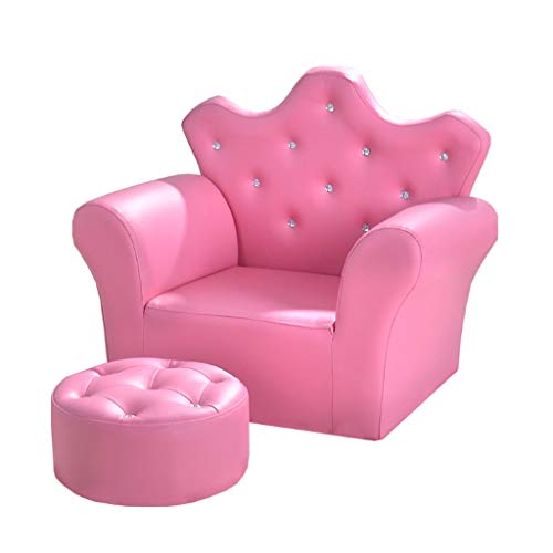 Wpyyi Children's Sofa, Kids Sofa, Children Upholstered Chaise Lounge Chair With Armrest And Ottoman, Pink #TOP2