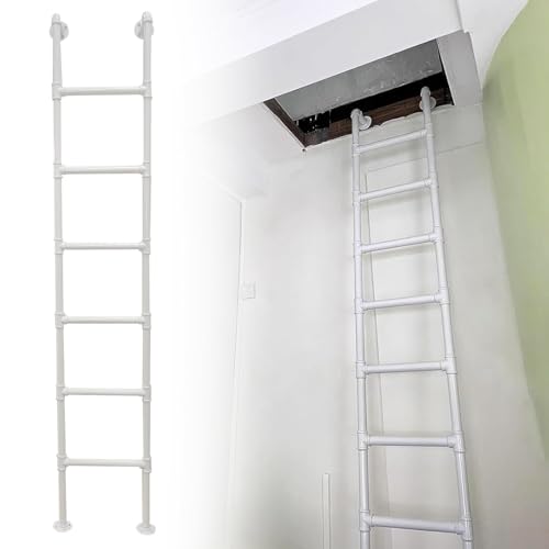 Échelle de sous-sol métal blanc robuste pour sécurité puits de fenêtre 150cm