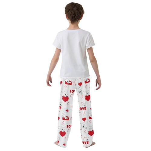 ZZKKO Dogs and Hearts Boys Pants for Kids Jogger Pants with Pockets S-XL3