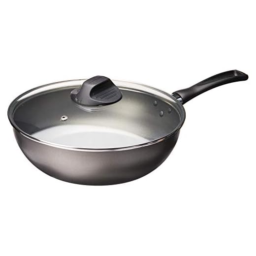 Wok com Tampa Garlic, 24 cm, Grafite, Brinox
