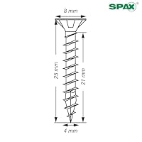 SPAX Universalschraube 4 x 25 mm, 90 Stück - Holzschrauben, Vollgewinde, Senkkopf, T-STAR plus T20, 4CUT Spitze, WIROX Beschichtung - 8000000277122 – Ansicht 2