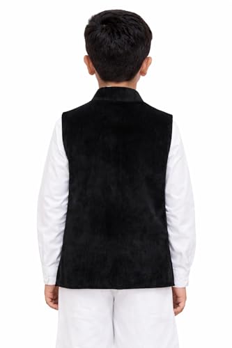 Image of T+D Ethinic Wear Velvet Western Style Sleeveless Half Blazer Fancy Coat Jacket For Kids Boys