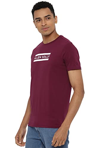 Image of Allen Solly Men's Round Neck T‑Shirt | Regular Fit | Soft Cotton | Chest Logo Print | Casual Everyday Wear