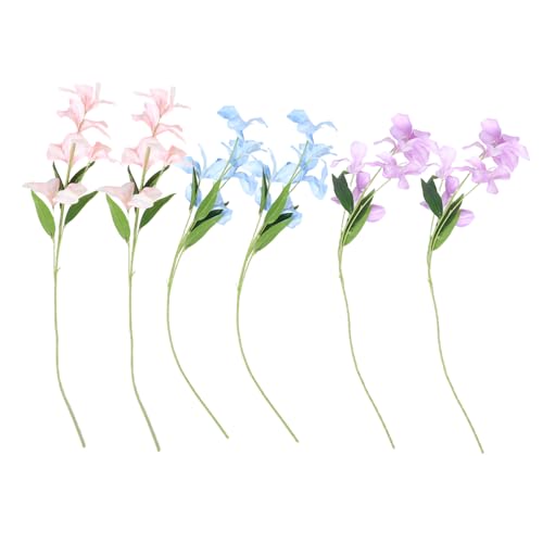 6 pezzi Bouquet per Decorazioni Matrimonio Fotografia e Casa Design Olio Colori rosa blu