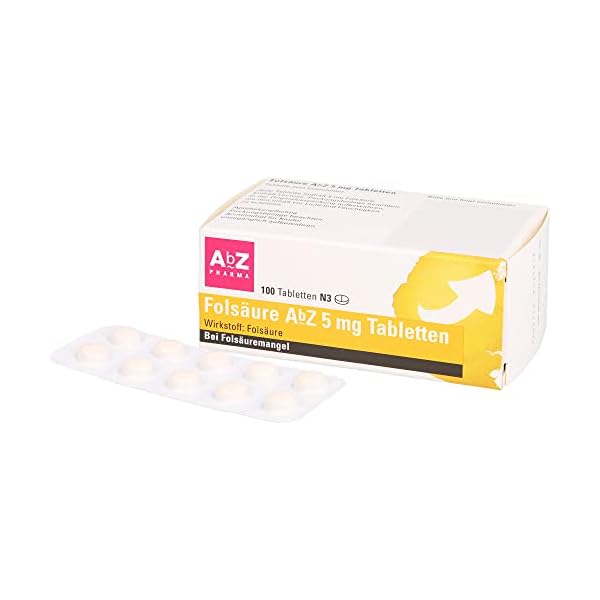 Folsäure AbZ 5 mg Tabletten: Gut versorgt bei Folsäure-Mangel, 100 Tabletten – Bild 3
