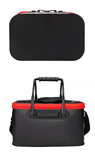 バッカン 釣りバケツ 屋外折りたたみ EVA製 大容量 通気 収納コンテナ メッシュ ハンドルあり 釣り用ケース ハンドル付き アウトドアに最適 水汲みバケツ (35cm,A) 9枚目