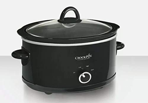 7-Quart Manual Slow Cooker Black Serves Over 9 People