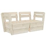 vidaXL Madera de Abeto Impregnada Sofá de Palets de Jardín 2 Plazas Patio Terraza Silla Sillón Asiento Mueble Mobiliario Hogar Sala de Estar Salón