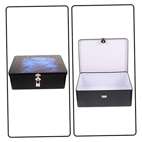 Boîte de rangement vintage tôle pour protéger vos petits bijoux avec clé - 3