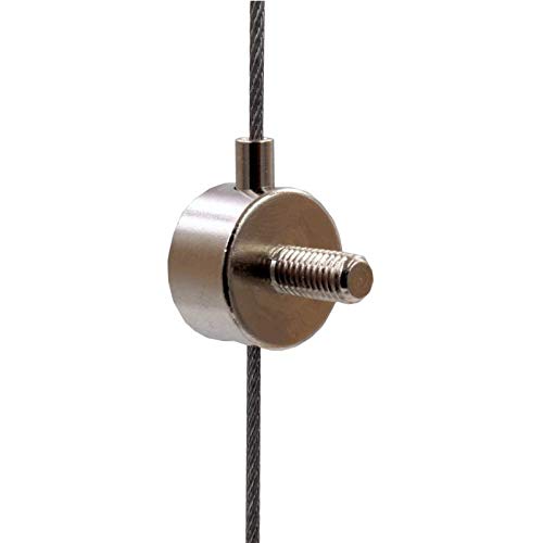 Preisvergleich Produktbild Drahtseilhalter / Gripper 15, Displayhalter, Hinweisschilder, Firmenschilder, Werbeschilder mit einem M5 Gewinde für Drahtseile mit einem Durchmesser von 1,0mm - 1,5mm / vernickelt