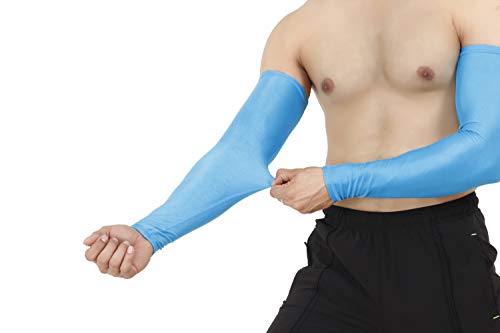 Image of NEVER LOSE Printed Arm Sleeves for Men & Women, Stretchable Breathable Compression Sports Sleeves for Gym, Cycling, Running, Driving & Outdoor Activities (Pack of 2 Pairs)