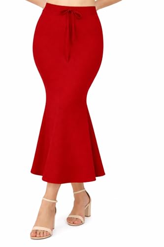 Image of Women's Seamless Cotton-Blend Saree Shapewear Petticoat - High-Waist Underskirt (S-XXL) - Fish-Cut, Breathable & Stretchable for Daily, Party