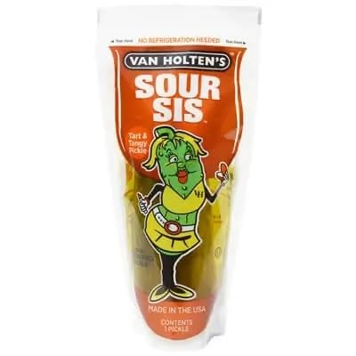 CANDYBOX Saure Gurke Van Holtens Sour Sis Pickle - Gurken im Beutel Sortiment - Probierkollektion - Eingelegte Gewürzgurken - Ausgefallenes Geschenk - Fettfrei Glutenfrei - 196 Gramm 1 Stück