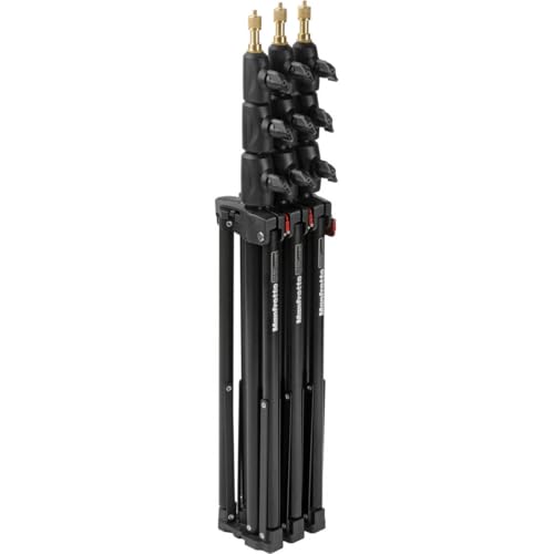 Manfrotto 1051BAC Stativo Serie Babylight con Sistema Pneumatico, 4 Sezioni in Alluminio, Altezza 211 cm, Nero - Immagine 2