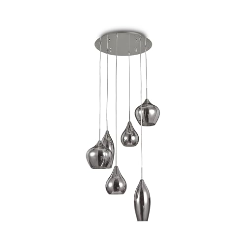 Ideal Lux Soft - 6 Light Spiral Cluster Deckenanhänger Grau, E14