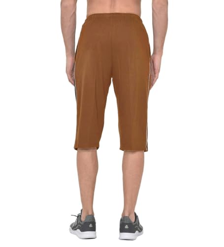Image of Men's Regular Fit Cotton Three by Fourth, 3 /4th, Man Capri, Capris, Three Quarter, Capri for Men, Printed, Sports Running, Three Quarte, Casual Lounge Short, Nightwear Sleep Shorts, Pack of 2
