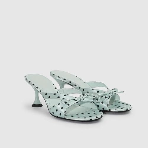 Image of QIV Leopard Kitten Heels Pointed Toe Mule Heels for Women Open Toe Kitten Heel for Party Dressy Wedding