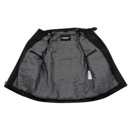 Milwaukee Leather SFM1806 Men's Black Euro Collar Cafe Style Leather Jacket4