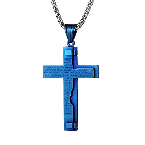 Collier pendentif croix en acier inoxydable pour homme et femme style chrétien