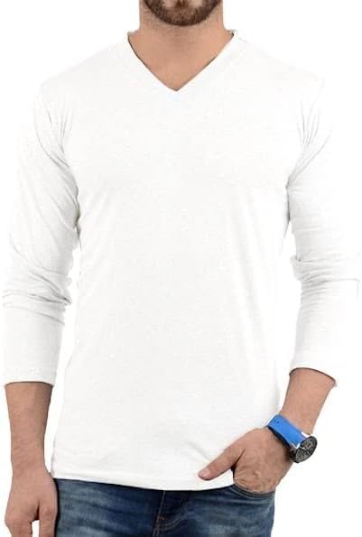 V Neck T Shirts Men – Light and Soft Pullover T Shirt with Long Sleeve- Perfect for Daily Use or Casual Events