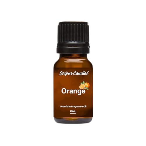 Jaipur Candles Orange Fragrance Oil | 15 ml | Aroma Oil for Home Fragrance | Best for Aromatherapy | Use in Diffusers, Candles, Air Fresheners (15ML, Orange)