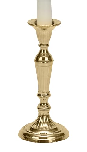 Biedermann & Sons Candlestick Holder - Set of 2 Traditional Taper Candle Holders, 7 Inch, Polished Brass