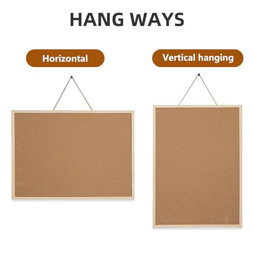 Image of TooCust 16x24 Cork Boards for Walls with Solid Wood Frame, Double Sided Small Cork Bulletin Board for Office & Home, Decorative Hanging Pin Notice Board, 2 Pack